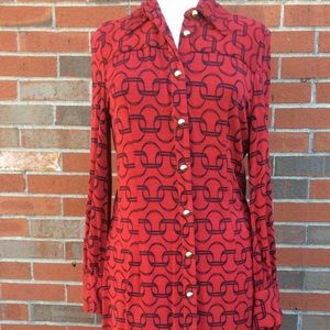 Milly red black printed dress